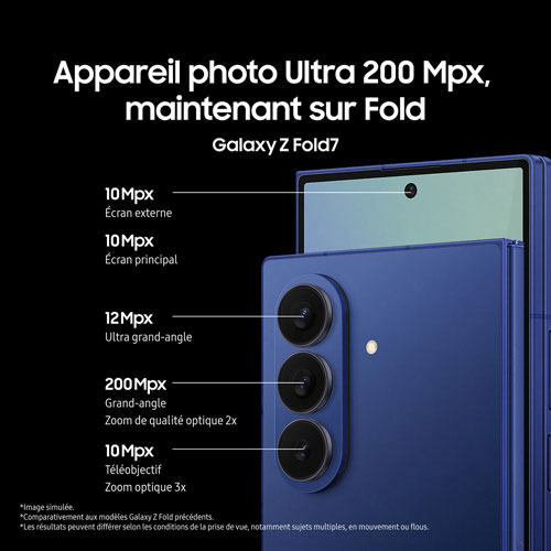 Galaxy Z Fold7 5G de 256 Go de Samsung - Noir de jais - Déverrouillé