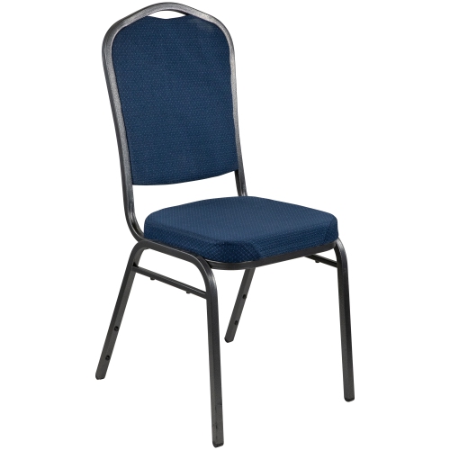 Crown Back Stackable Banquet Chairs - Blue - Set of 2
