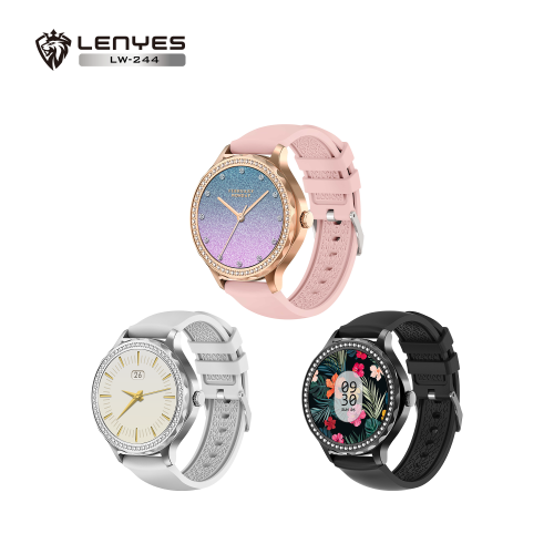 LENYES 1.2″ Round Women’s Smartwatch |Hi-Res Display · BT 5.2 Calling · IP67 Waterproof · 140 mAh