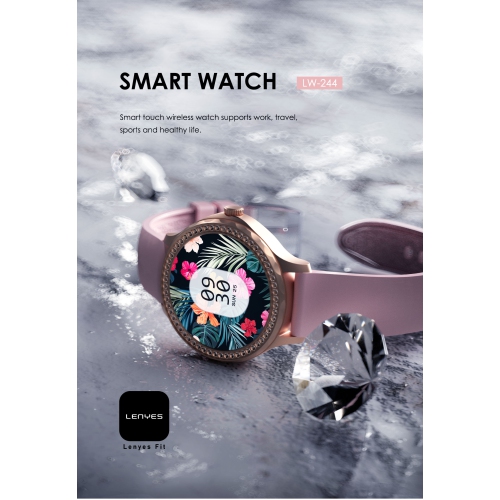 LENYES 1.2″ Round Women’s Smartwatch |Hi-Res Display · BT 5.2 Calling · IP67 Waterproof · 140 mAh