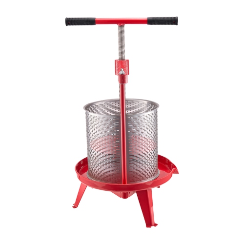 VEVOR 3.69 Gal/14L Fruit Wine Press, Stainless Steel Basket with Cross-beam and Triangular Structure, Manual Juice Maker, Cider Apple Grape Tincture