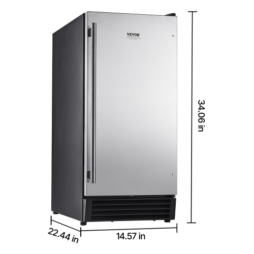 VEVOR 50 Lbs/Day Undercounter Built-in Ice Maker,Under Counter Ice Maker Machine with Drain Pump Reversible Door Stainless Steel, Freestanding Ice