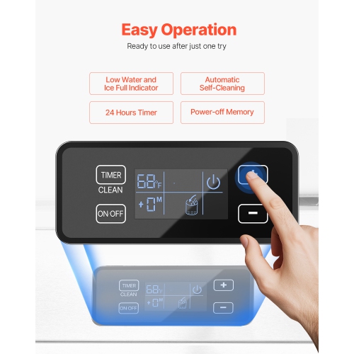 Machine à glaçons sous le comptoir de 66 lb/jour VEVOR, machine à glaçons sous le comptoir avec porte réversible en acier inoxydable, machine à