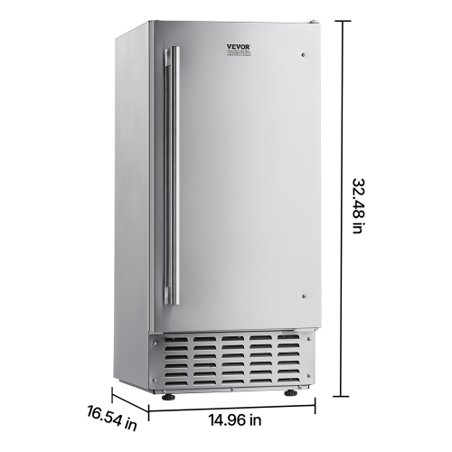 Machine à glaçons sous le comptoir de 66 lb/jour VEVOR, machine à glaçons sous le comptoir avec porte réversible en acier inoxydable, machine à