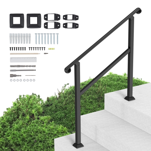 VEVOR  2-3 Step Outdoor/indoor Handrail Kit, Railings for Outside Steps With Installation Kit, Hand Rails for Seniors, Porch Railing & Deck Hand Rail