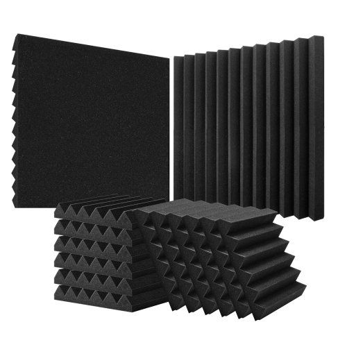 VEVOR 36 Pack Acoustic Foam Panels, 12 x 12 x 2 in, High Density Soundproof, Fire-Resistant Acoustic Panels, Sound Dampening Absorbing Panels for