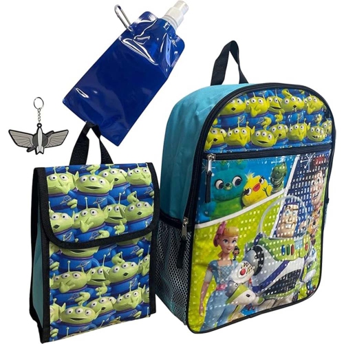 Toy Story 5-Piece Backpack Set with Lunch Bag, Water Bottle, Keychain & Clip for Kids