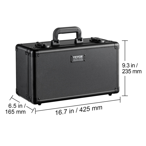 VEVOR 4 Slots Graded Card Storage Box, Graded Sports Cards Holder Carrying Case with Key Lock Foam Dividers, for 96 PSA Graded Cards 68 BGS Cards 76