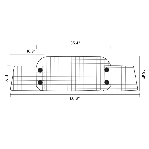 VEVOR 35.4"-60.6" Universal Adjustable Dog Car Barrier, for Sedans/Trucks/SUVs, Heavy-Duty Wire Mesh Divider for Trunk & Back Seat, Pet Separator