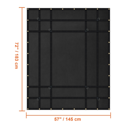 VEVOR 72 in x 57 in Cargo Net, Heavy Duty Truck Cargo Net for Truck Bed, 4 Adjustable Straps with Carabiners and Rubber Coated Hooks, Durable,