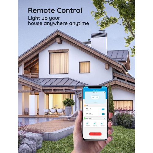 2 Pack Smart Plug WiFi Plugs Work with Alexa & Google Assistant, Smart Outlet with Timer & Group Controller