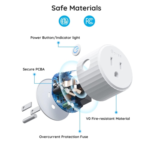 2 Pack Smart Plug WiFi Plugs Work with Alexa & Google Assistant, Smart Outlet with Timer & Group Controller