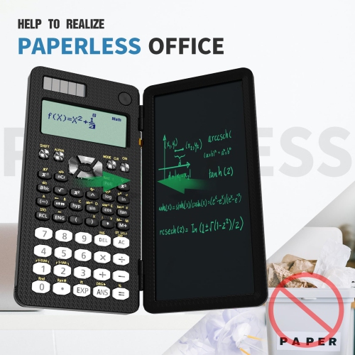 Scientific Calculator for Students, Calculator with Notepad Middle and High School Supplies,82 MS Foldable Science Calculator with Writing Tablet for