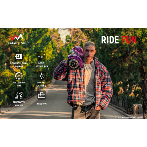 Planche gyroscopique arc-en-ciel tout terrain de 8 po de WEELMOTION pour enfants et adultes, certifiée UL 2272, roues tout-terrain, haut-parleur