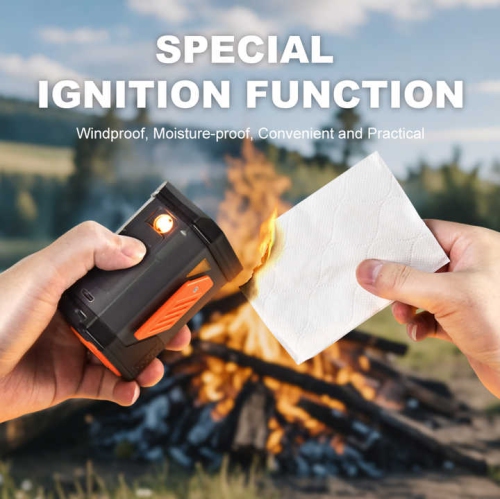 Waist hanging fan high speed 100 gears mobile power outdoor lighter - strong neck hanging fan portable waist hanging fan - with ignition device