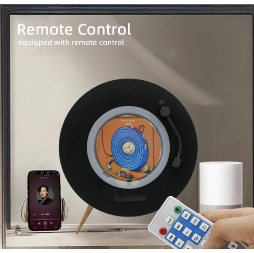 UFO CD player retro Bluetooth audio album CD player all-in-one, nostalgic music album portable CD player - gray