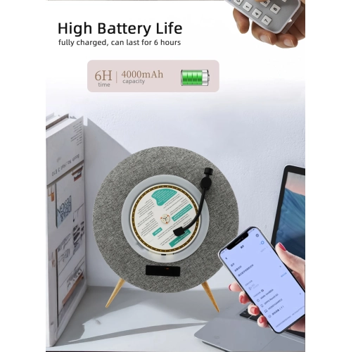 UFO CD player retro Bluetooth audio album CD player all-in-one, nostalgic music album portable CD player - gray