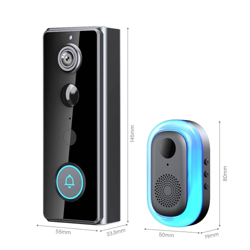 M18 Tuya doorbell, mobile phone remote real-time monitoring, two-way intercom, PIR human body sensing, IP65 waterproof, 720P HD + remote wake-up!