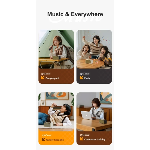 Karaoke wireless Bluetooth microphone and speaker all-in-one, portable outdoor home KTV retro speaker - Yunyan white single speaker