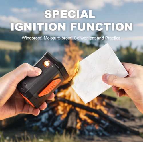 Waist hanging fan high speed 100 gears mobile power outdoor lighter-powerful neck hanging fan portable waist hanging fan-with ignition device