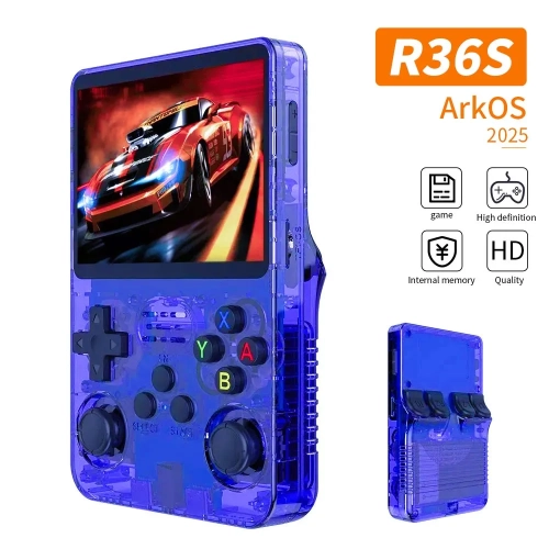 R36S handheld game console, 3.5-inch 640*480 IPS OCA screen, 3200mAh open source system, built-in 20000+ classic games, open source Linux system,