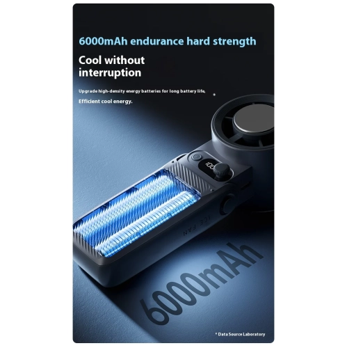 Portable Handheld Fan with Instant Cool Technology, 199 Adjustable Speeds and High Speed ​​Turbine, 6000mAh, Digital Display, Great for Outdoor