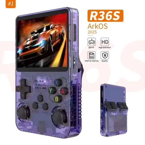 Console de jeu portative R36S, écran OCA 640*480 IPS de 3,5 pouces, système libre 3200&nbsp;mAh, plus de 20000 jeux classiques intégrés, système