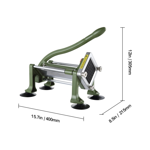 VEVOR French Fry Cutter, Potato Slicer with 3/8-Inch Stainless Steel Blade, Manual Chopper with Suction Cups, Great for Potato, French Fries,