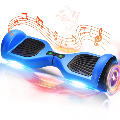 Planche gyroscopique tout-terrain bleue WEELMOTION 6,5", PLUS GROSSE batterie que les autres lumières et roues brillantes LED moins chères,