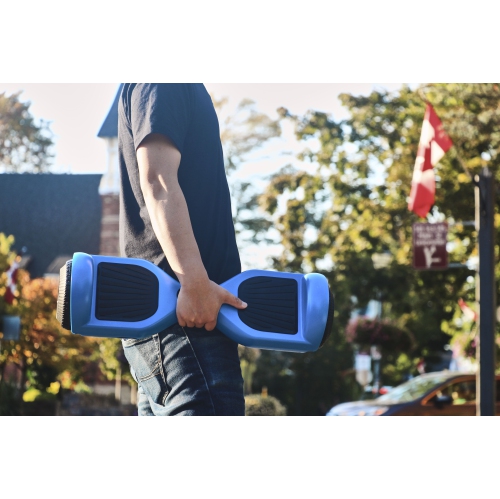 Planche gyroscopique tout-terrain bleue WEELMOTION 6,5", PLUS GROSSE batterie que les autres lumières et roues brillantes LED moins chères,