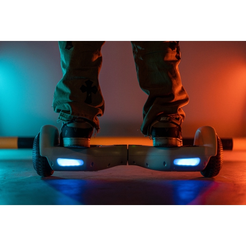 WEELMOTION 6.5" Classic White All Terrain Hoverboard, BIGGER Battery Than Other Cheaper Ones LED Lights & Shining Wheels, Speaker, , UL 2272