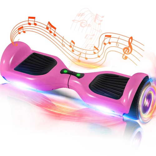 WEELMOTION 6.5" Classic Pink All Terrain Hoverboard, BIGGER Battery Than Other Cheaper Ones LED Lights & Shining Wheels, Speaker, , UL 2272