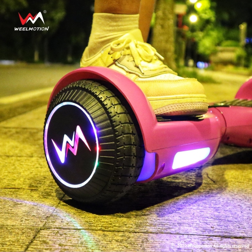 WEELMOTION 6.5" Classic Pink All Terrain Hoverboard, BIGGER Battery Than Other Cheaper Ones LED Lights & Shining Wheels, Speaker, , UL 2272