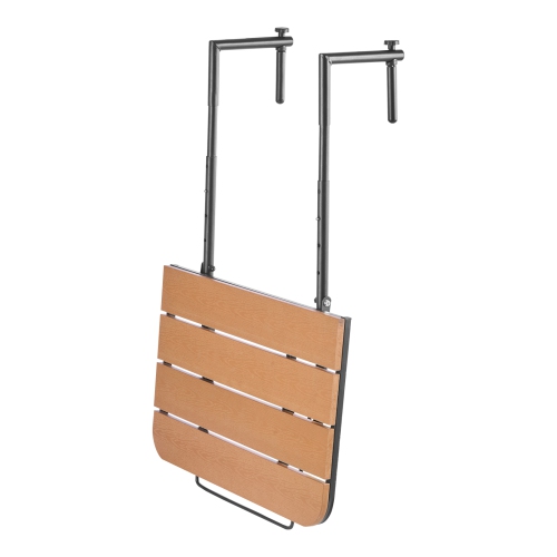 VEVOR  25 X 24 In Balcony Hanging Table, Folding Balcony Railing Table, Outdoor Balcony Bar Table for Railings, 4-Level Adjustable, Fit Railing From