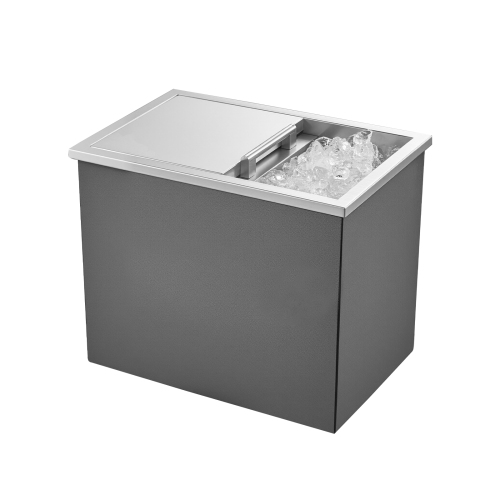 VEVOR 18"L x 12"W x 15"H Drop in Ice Chest, Stainless Steel, 28.6 Quart Ice Bin with Sliding Lid for Outdoor Kitchen Patio Bar, Drain-pipe Set