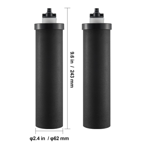 VEVOR 2 Packs Water Filters Replacement, Purification Elements, Activated Carbon Replacement Filters, Easy to Replace, Gravity Filter System,