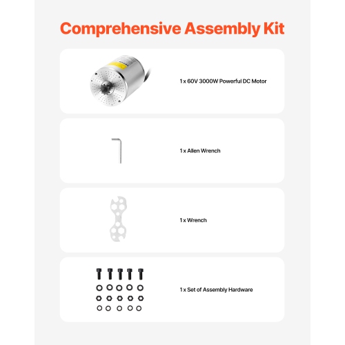 Moteur électrique c.c. sans balai VEVOR 3000&nbsp;W, moteur électrique 60&nbsp;V de 4800 tr/min Go Kart, moteur électrique de moto tout-terrain pour