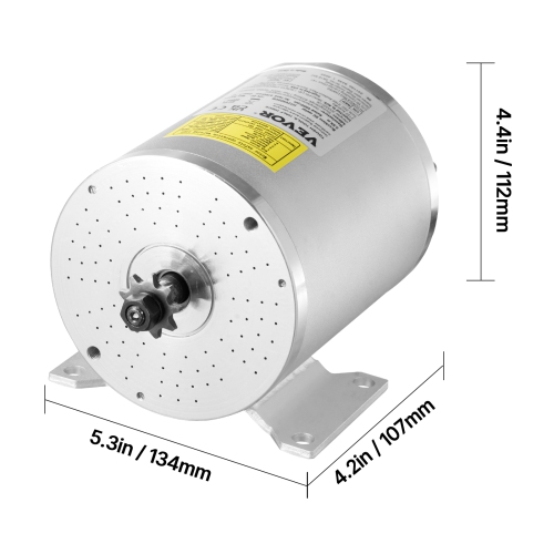 VEVOR 3000W Electric Brushless DC Motor Kit - 72V 4900rpm Motor with Upgraded Speed Controller and Throttle Grip Kit for Go Karts E-Bike Motorcycle
