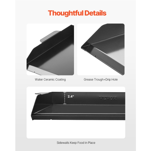 VEVOR 22x16 inch Carbon Steel Griddle, Universal Flat Top Rectangular Plate, Gas Grill Griddle for BBQ Grill, Teppanyaki, Portable Family Cookware,