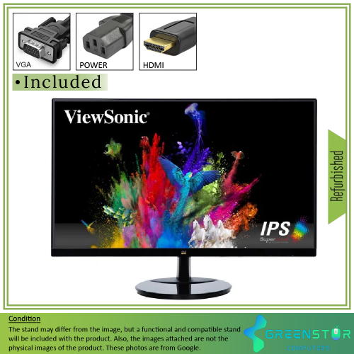 Refurbished(Good) - ViewSonic VA2459-SMH 24" Widescreen 1920x1080 Full HD IPS LED Monitor