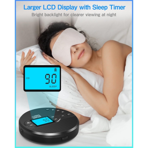 New Multi-function CD Player Retro Listening Album CD Bluetooth Player Lossless Audio with FM Transmitter and Wireless Speaker for Car 2000 mAh