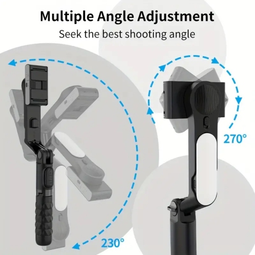 Mini mobile phone selfie stick with flash Bluetooth handle shooting aid portable shooting aid A6 smart phone gimbal video stabilizer - standard