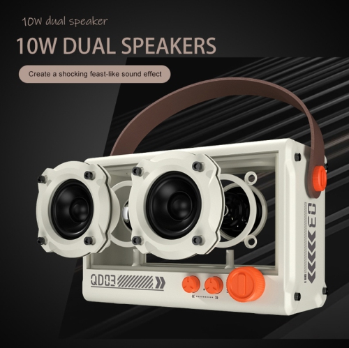 New K song Bluetooth speaker with microphone 10W transparent mecha punk style, innovative retro punk style portable - with single microphone - black