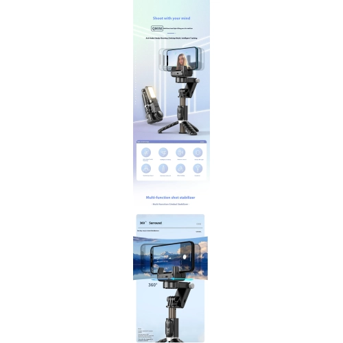 Q18 Selfie Stick Anti-Shake Telescopic Tripod - 0.7m Aluminum Alloy Pole + Beauty Fill Light + Intelligent Anti-Shake Tracking + 360° One-Click