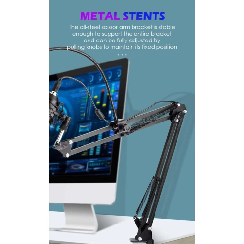 USB computer microphone PS4 live broadcast condenser mic novel video sound card radio dubbing microphone, studio equipment podcast - BM700 cantilever