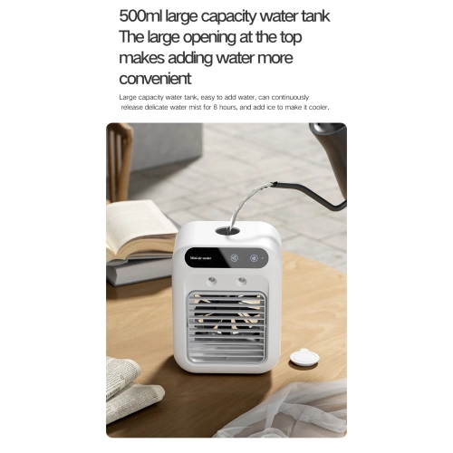 Cooling fan household small air conditioner, fan cooling spray humidification electric desktop fan mobile cooling fan portable, ultra-quiet design