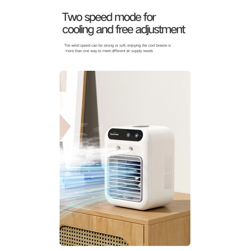 Cooling fan household small air conditioner, fan cooling spray humidification electric desktop fan mobile cooling fan portable, ultra-quiet design
