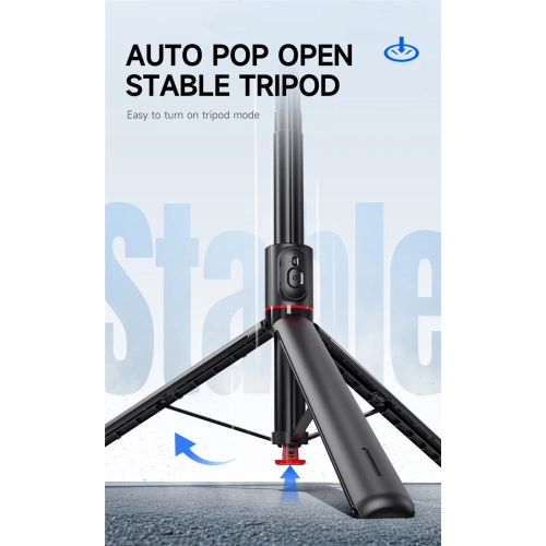 Jumping pole TT01 mobile phone selfie stick tripod floor portable - magnetic suction Bluetooth remote control *Hidden design *Open when touching the