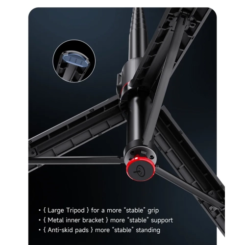 Jumping pole TT01 mobile phone selfie stick tripod floor portable - magnetic suction Bluetooth remote control *Hidden design *Open when touching the