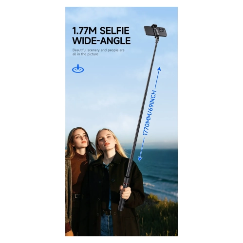 Jumping pole TT01 mobile phone selfie stick tripod floor portable - magnetic suction Bluetooth remote control *Hidden design *Open when touching the